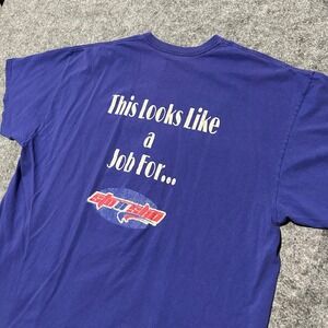 Sto N Sho Graphic T-Shirt Purple Blue Superman Shield Logo Size XL